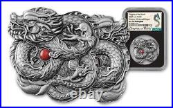 2024 Fiji Chinese Whiskered Dragon 1 oz Silver Dragons of the World NGC MS70 COA