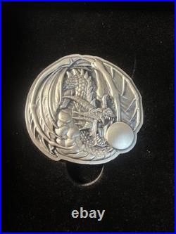 2024 Fiji Dragon Shaped 2oz. 999 Silver Coin High Relief Antiqued COA #047