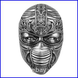 2024 Fiji Ninja Mask 2oz 999 Silver Antique Shaped Coin Mintage 250