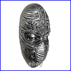 2024 Fiji Ninja Mask 2oz 999 Silver Antique Shaped Coin Mintage 250