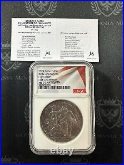 2024 France 25 2-oz Silver Battle of the Cowpens HR Antiqued Coin NGC FDOI