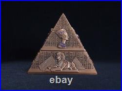 2024 Gabonaise 2 oz Antiqued Silver Anubis with Pyramid Glow in the dark Eyes