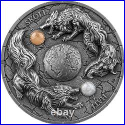 2024 Germania Ragnarök Sköll and Hati 2 oz Silver Antiqued UV Effect Coin 2024 Germania Ragnarök Sköll and Hati 2 oz Silver Antiqued UV Effect Coin