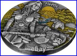 2024 Germania Valkyries Solveig 2 oz Silver Colorized & Antiqued UHR Coin