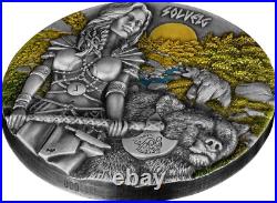 2024 Germania Valkyries Solveig UHR High Relief Colorized 2 oz Silver Coin Round