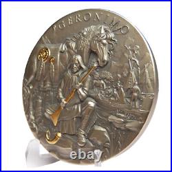 2024 Geronimo 2 oz High Relief Silver Antiqued & Gold Gilded NGC MS70 Leg