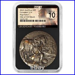 2024 Geronimo 2 oz High Relief Silver Antiqued & Gold Gilded NGCX MS10 Le