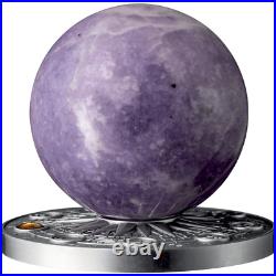 2024 Ghana Solar System Mercury 2 oz Silver Antiqued Lepidolite Spherical Coin