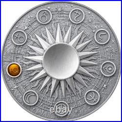 2024 Ghana Solar System Mercury 2 oz Silver Antiqued Lepidolite Spherical Coin