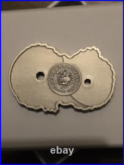 2024 High Relief 3 oz Antiqued Silver 15,000 Francs Figure 8 Dragon