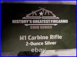 2024 History's Greatest Firearms Series M1 Carbine Rifle 2oz Antique Silver Coin