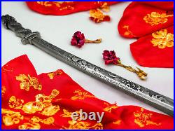 2024 Katana Sword Shaped Dragon Antiqued Silver Coin 2 Oz. 999 Only 950