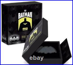 2024 New Zealand Mint DC 1966 Batman Logo Shaped 1 oz Antique Silver Coin