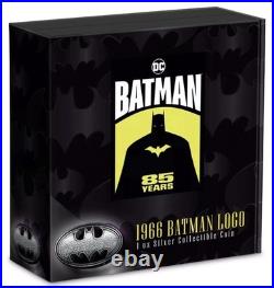 2024 New Zealand Mint DC 1966 Batman Logo Shaped 1 oz Antique Silver Coin