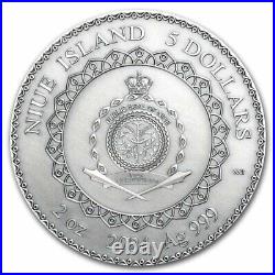 2024 Niue 2 oz Antique Silver Mandala Collection Dragon