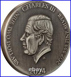 2024 Niue 2 oz Antiqued Silver Biblical Series Jonah & The Large Fish 2024 Niue 2 oz Antiqued Silver Biblical Series Jonah & The Large Fish