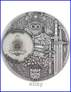 2024 Niue 2 oz Antiqued Silver High Relief The Witcher Lady of the Lake