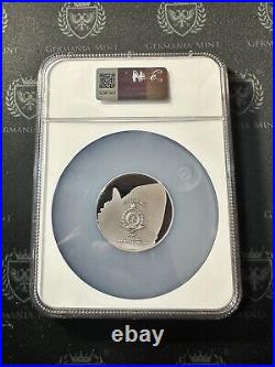 2024 Niue 2 oz Silver Antiqued Discovery Shark Week Great White Shark NGC MS70