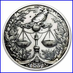 2024 Niue 5 oz Silver Antique Zodiac Libra (with Box and COA) 2024 Niue 5 oz Silver Antique Zodiac Libra (with Box and COA)