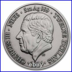 2024 Niue 5 oz Silver Antique Zodiac Libra (with Box and COA) 2024 Niue 5 oz Silver Antique Zodiac Libra (with Box and COA)