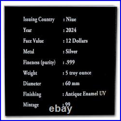 2024 Niue 5 oz Silver Antique Zodiac Libra (with Box and COA) 2024 Niue 5 oz Silver Antique Zodiac Libra (with Box and COA)