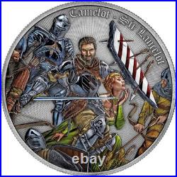 2024 Niue Camelot Sir Lancelot 1 oz Silver Antique Colorized Coin
