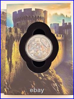 2024 Niue Camelot Sir Lancelot 1 oz Silver Antique Colorized Coin