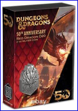 2024 Niue Hasbro Dungeons and Dragons 50th Ann. 2 oz Silver Antiqued Coin