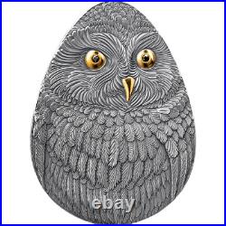 2024 Niue Marvelous Owls Short-eared Owl 1 oz Silver Antiqued Gold Gilded Coin