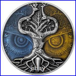 2024 Niue Mystery Tree 2 oz Silver Resin Filled Antiqued Colorized Coin