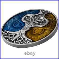 2024 Niue Mystery Tree 2 oz Silver Resin Filled Antiqued Colorized Coin