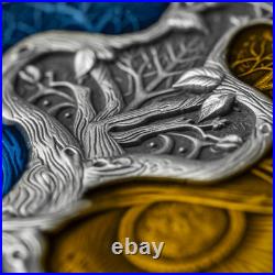 2024 Niue Mystery Tree 2 oz Silver Resin Filled Antiqued Colorized Coin