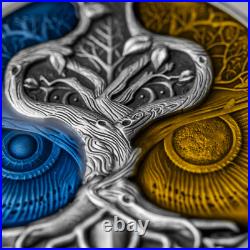 2024 Niue Mystery Tree 2 oz Silver Resin Filled Antiqued Colorized Coin