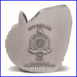 2024 Niue Shark Week Great White Shark 2 oz Silver Antiqued Coin 2024 Niue Shark Week Great White Shark 2 oz Silver Antiqued Coin