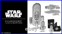 2024 Niue Star Wars X-34 Landspeeder 1 oz Silver Shaped Antiqued Coin