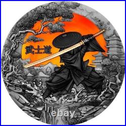 2024 Niue The Warrior's Path Bushido 2 oz Silver Antiqued Colorized Coin