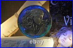 2024 Niue Zodiac Virgo 5 oz Silver Antiqued Glow in the Dark UV Enamel Coin