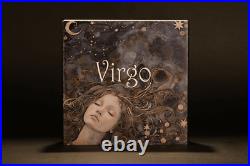 2024 Niue Zodiac Virgo 5 oz Silver Antiqued Glow in the Dark UV Enamel Coin