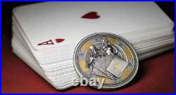 2024 Palau Poker Card Guard 1 oz Silver Antiqued Gilded Coin