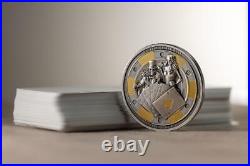 2024 Palau Poker Card Guard 1 oz Silver Antiqued Gilded Coin