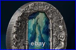 2024 Palau Underwater Fantasy Mermaids 3oz Silver Antiqued Coin with Mintage 777