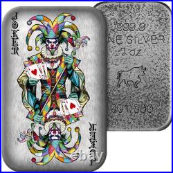 2024 Poker Cards The Joker 2 oz Silver Colorized Premium Cast Bar 2024 Poker Cards The Joker 2 oz Silver Colorized Premium Cast Bar