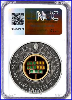 2024 Rubik's Cube 50th Anniversary 2oz Silver Antiqued $2 Coin NGC MS 70 ER