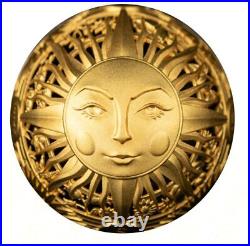 2024 Samoa Filigree Sun and Moon 2 oz Silver Antiqued Gilded Spherical Coin