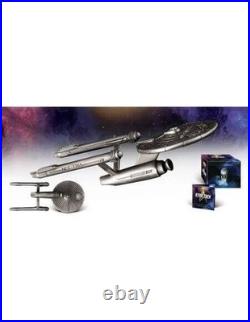 2024 Samoa Star Trek USS Enterprise Shaped 3 oz 999 Antique Finish Silver Coin