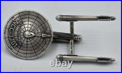 2024 Samoa Star Trek USS Enterprise Shaped 3 oz 999 Antique Finish Silver Coin