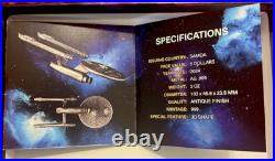 2024 Samoa Star Trek USS Enterprise Shaped 3 oz 999 Antique Finish Silver Coin 2024 Samoa Star Trek USS Enterprise Shaped 3 oz 999 Antique Finish Silver Coin