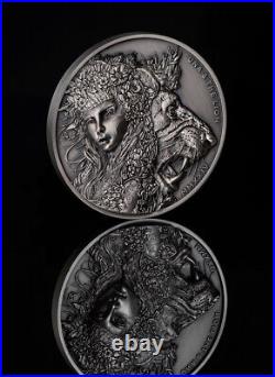 2024 St. Helena Modern Una and The Lion 2oz Silver Antiqued Coin
