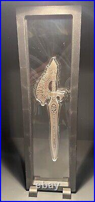 2024 The Sword of St Gabriel Shaped 2.5 oz. 999 Silver Antiqued with Display