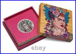 2024 Tuvalu 2 oz Antiqued & Colored Silver Frida Kauls Mintage of 3000